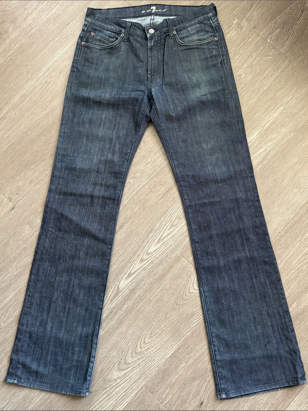 7 For All Mankind Men's Dark Blue Bootcut Jeans